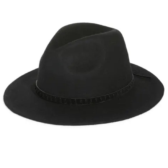 Treasure & Bond - Black Felt Panama Hat with Sueded Whipstitch Trim